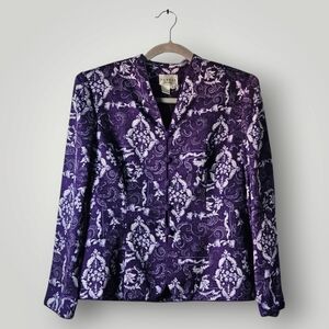 Alfred Dunner Purple‎ Blazer with Floral Print